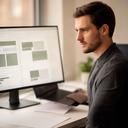 Arismendis Burnsides, reporting systems engineer, testing a custom report in a quiet office